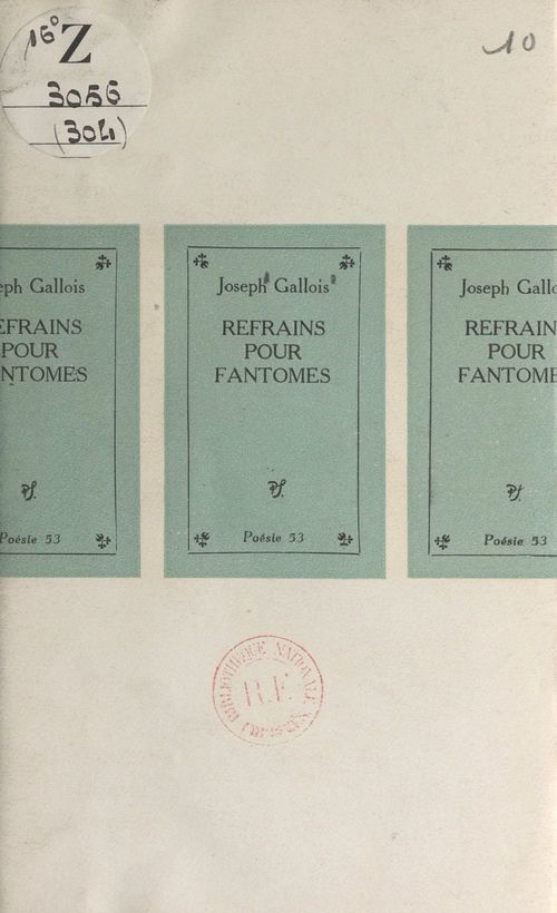 ebook cover of Refrains pour fantômes, by Joseph Gallois