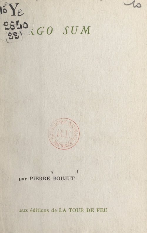 ebook cover of Ergo sum, by Pierre Boujut