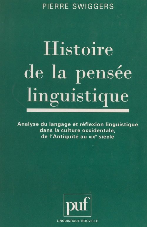 ebook cover of Histoire de la pensée linguistique, by Pierre Swiggers