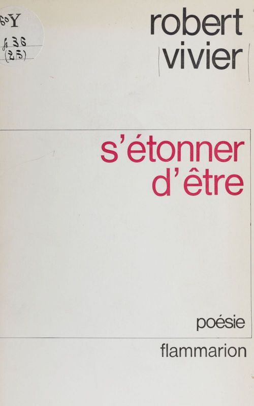 Couverture ebook de S'étonner d'être, de Robert Vivier