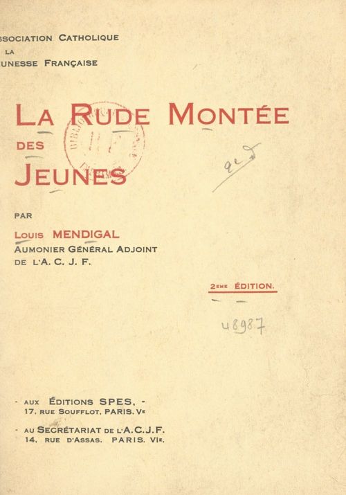Couverture ebook de La rude montée des jeunes, de Louis Mendigal