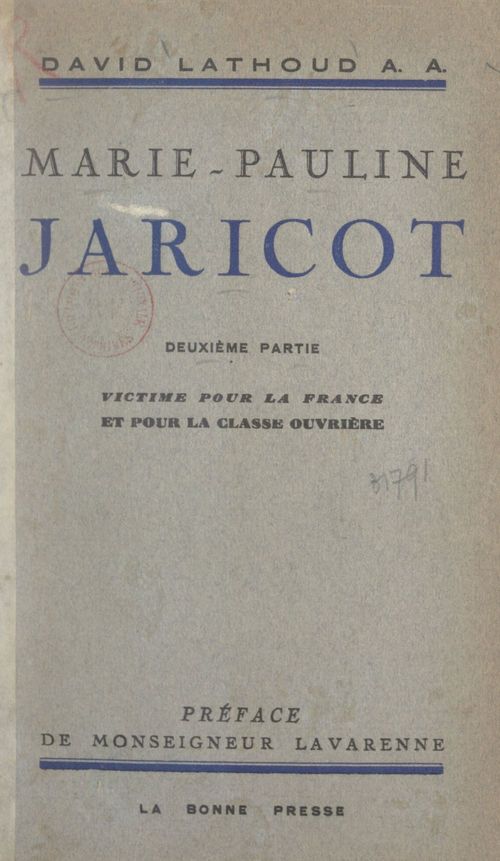 Couverture ebook de Marie-Pauline Jaricot (2). Victime pour la France et pour la classe ouvrière, de David Lathoud