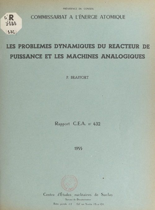 ebook cover of Les problèmes dynamiques du réacteur de puissance et les machines analogiques, by Paul Braffort