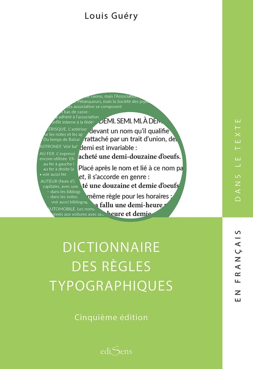 Couverture ebook de Dictionnaire des règles typographiques, de Louis Guéry