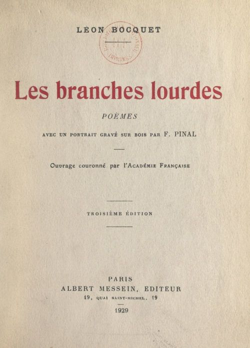 Couverture ebook de Les branches lourdes, de Leon Bocquet