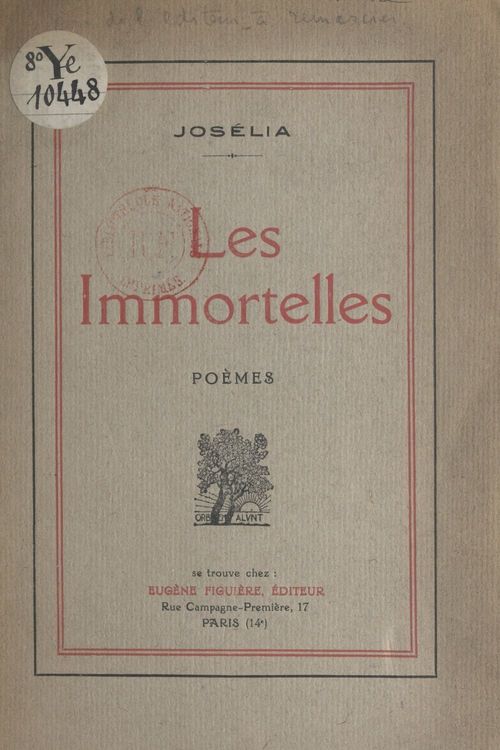 Couverture ebook de Les immortelles, de Joselia