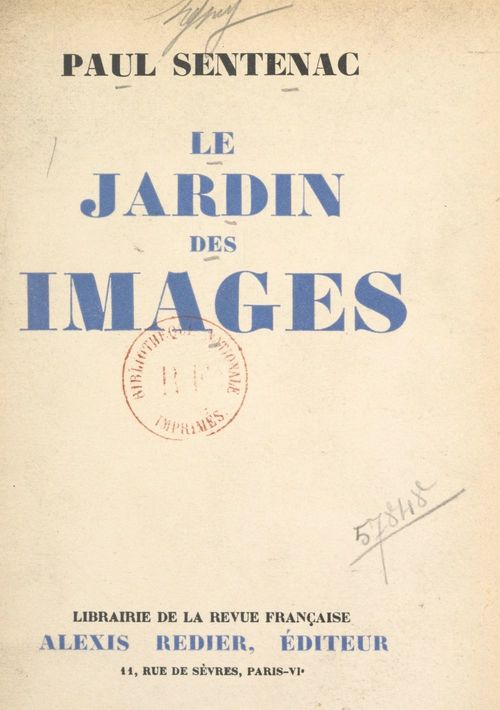 Couverture ebook de Le jardin des images, de Paul Sentenac
