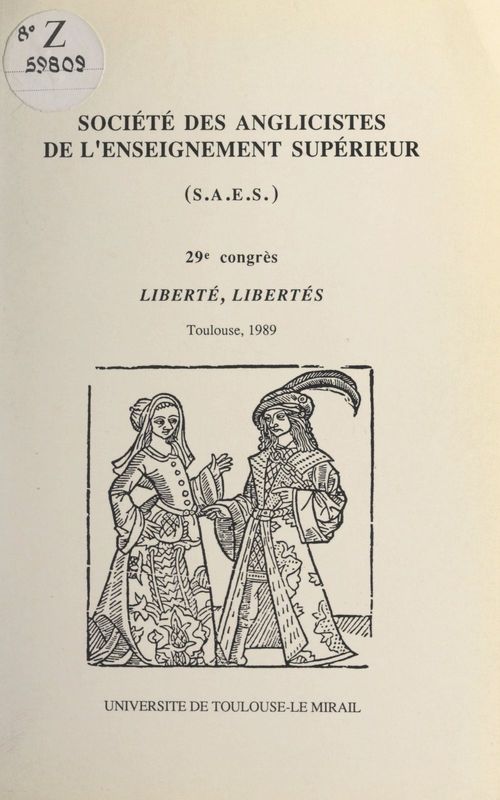 Couverture ebook de Liberté, libertés, de Societe Des Anglicistes De L'Enseignemen