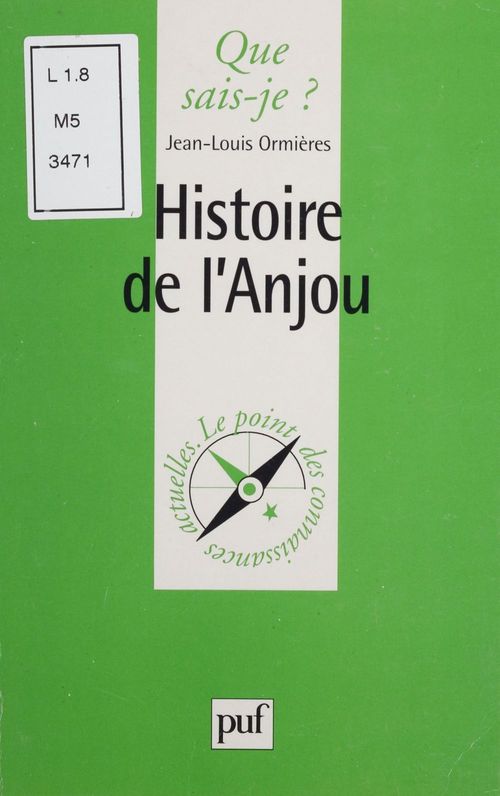 Couverture ebook de Histoire de l'Anjou, de Jean-louis Ormières
