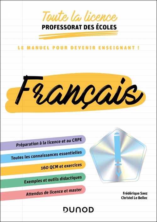 ebook cover of Toute la licence Professorat des écoles - Français, by Frédérique Saez, Christel Le Bellec