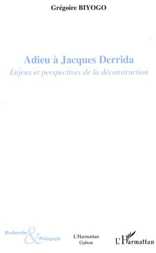 ebook cover of Adieu à Jacques Derrida, by Grégoire Biyogo