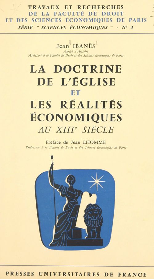 ebook cover of La doctrine de l'Église et les réalités économiques au XIIIe siècle, by Jean Ibanes