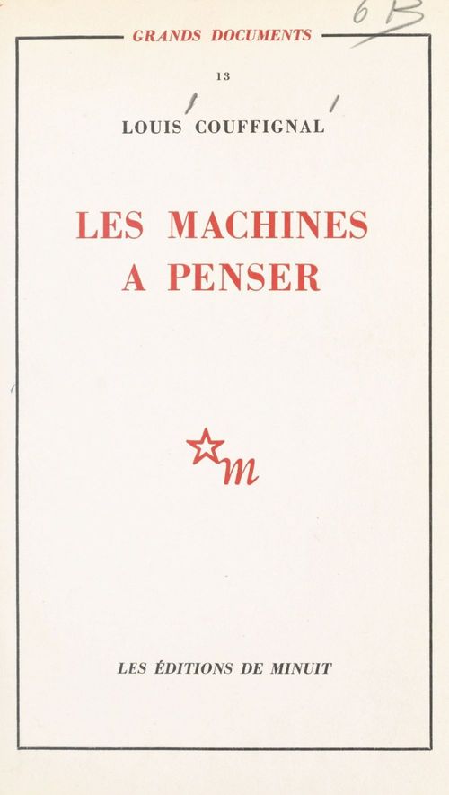 Couverture ebook de Les machines à penser, de Louis Couffignal