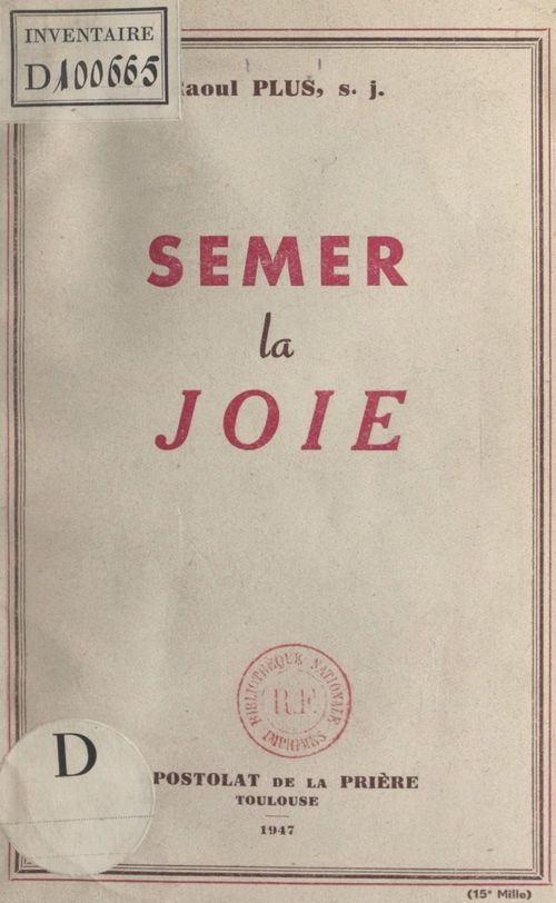Couverture ebook de Semer la joie, de Raoul Plus