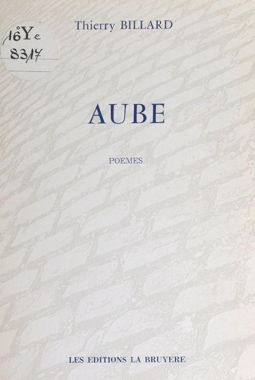 ebook cover of Aube, by Thierry Billard