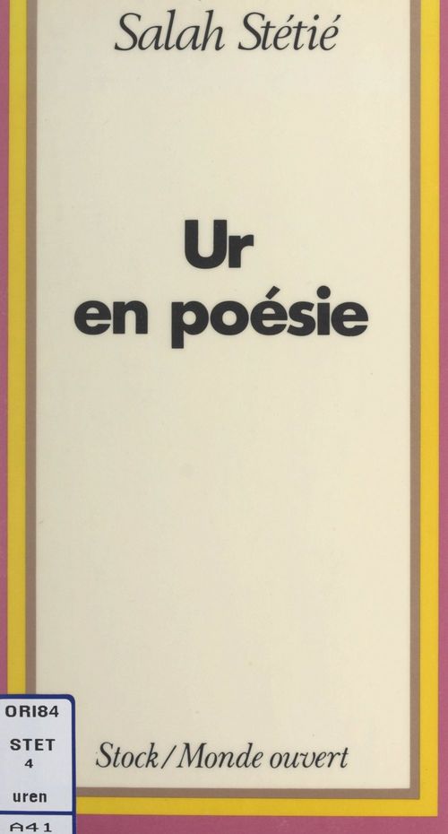 ebook cover of Ur en poésie, by Salah Stétié