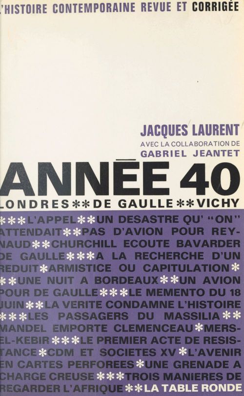 Couverture ebook de Année 40, de Gabriel Jeantet, Jacques Laurent