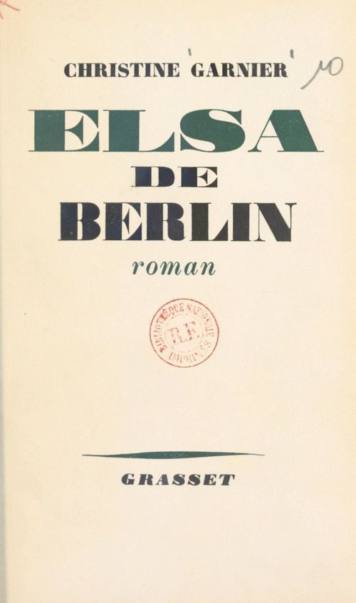 ebook cover of Elsa de Berlin, by Christine Garnier
