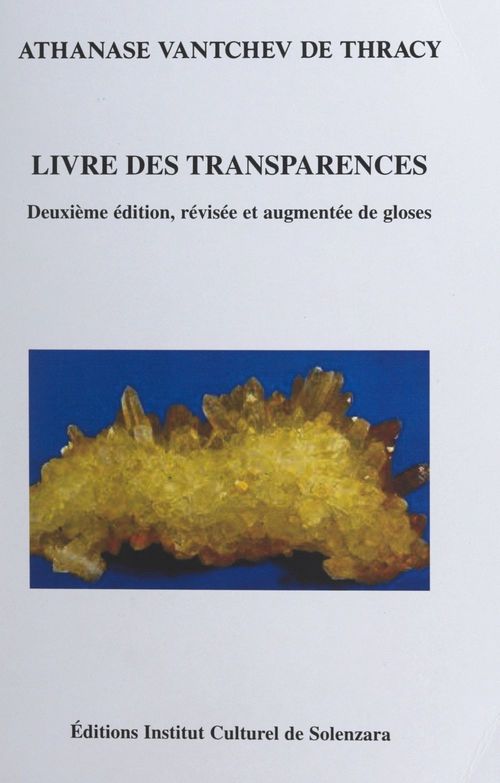 Couverture ebook de Livre des transparences, de Athanase Vantchev De Thracy