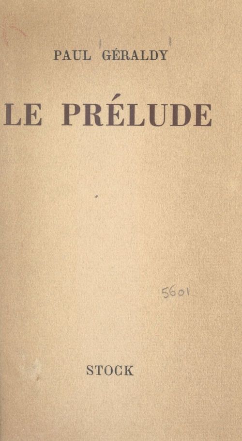 ebook cover of Le prélude, by Paul Geraldy
