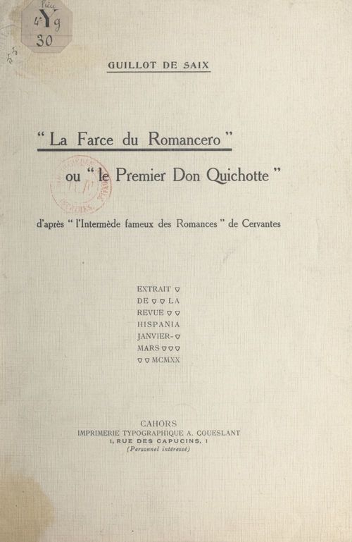 Couverture ebook de La farce du Romancero, de Leon Guillot De Saix