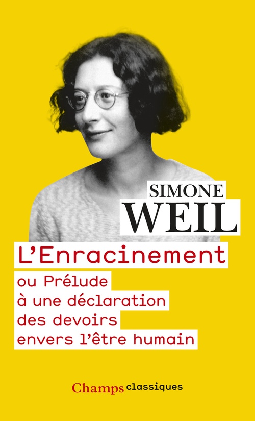 ebook cover of L'Enracinement, by Simone Weil