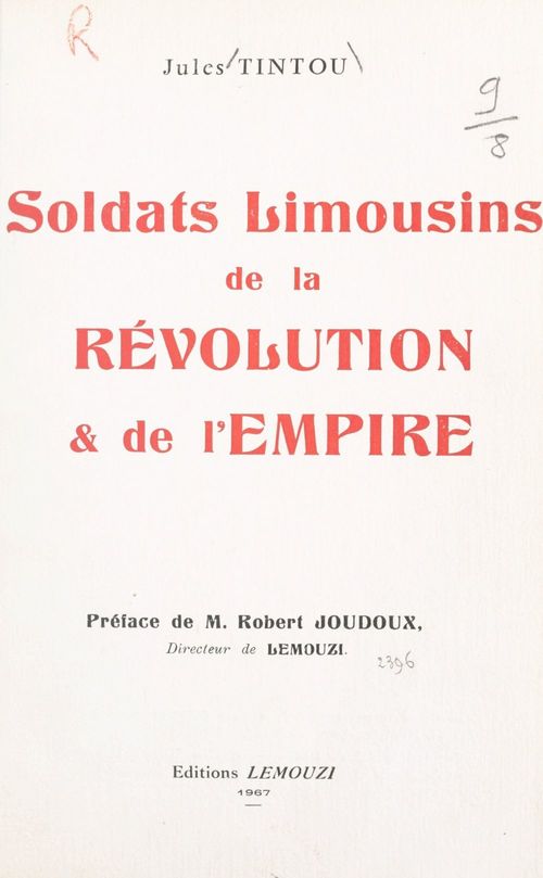 ebook cover of Soldats limousins de la Révolution et de l'Empire, by Jules Tintou