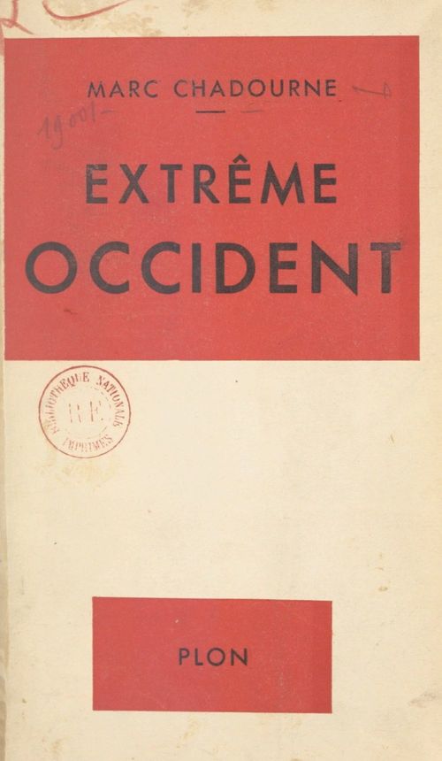 Couverture ebook de Tour de la Terre (1). Extrême occident, de Marc Chadourne