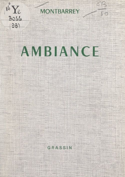 ebook cover of Ambiance, by Montbarrey