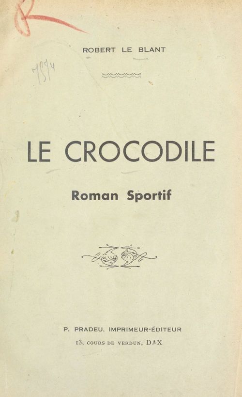 Couverture ebook de Le crocodile, de Robert Le Blant