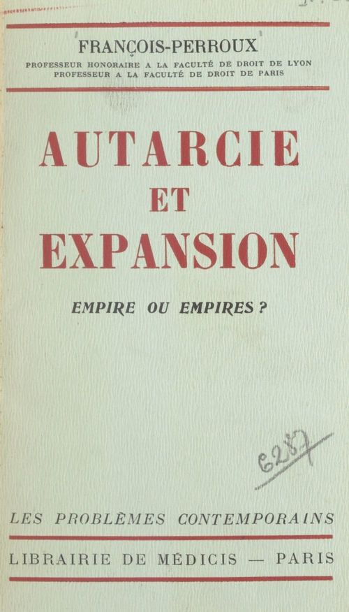 Couverture ebook de Autarcie et expansion, de Francois Perroux