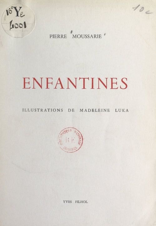 Couverture ebook de Enfantines, de Pierre Moussarie
