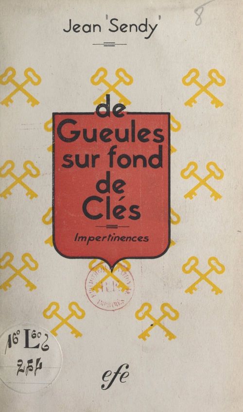 ebook cover of De gueules sur fond de clés, by Jean Sendy