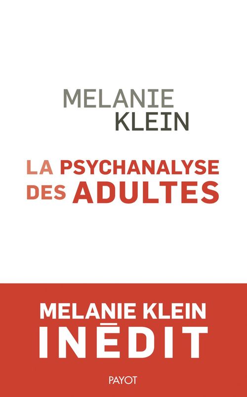 ebook cover of La Psychanalyse des adultes, by Mélanie Klein