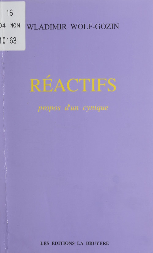 Couverture ebook de Réactifs, de Wladimir Wolf-Gozin