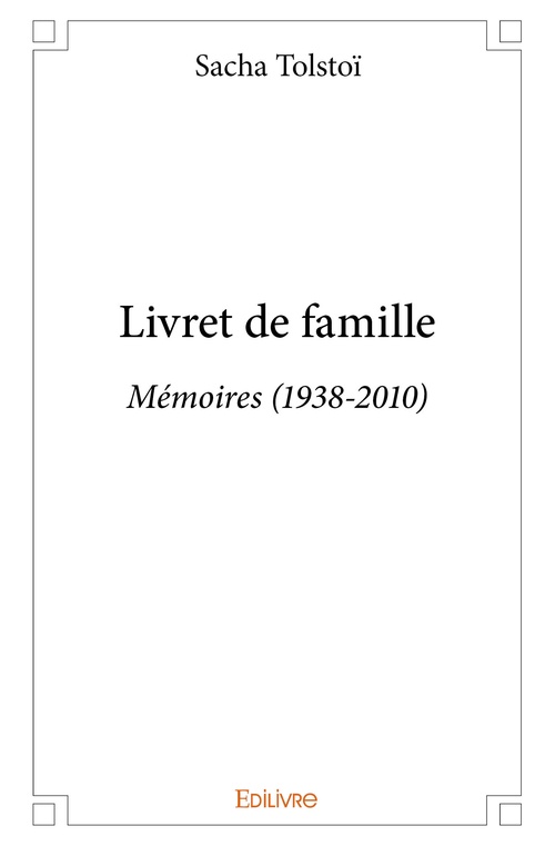 Couverture ebook de Livret de famille, de Sacha Tolstoï