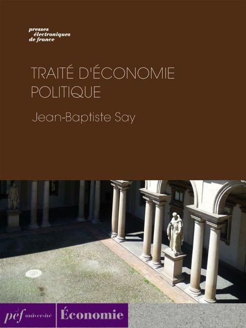 Couverture ebook de Traité d'économie politique, de Jean-Baptiste Say