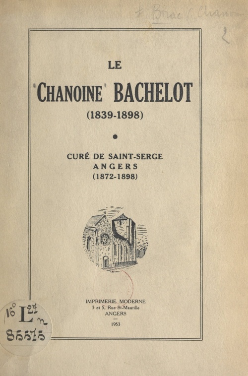 Couverture ebook de Le chanoine Bachelot (1839-1898), de Jean-Marie-Augustin Brac