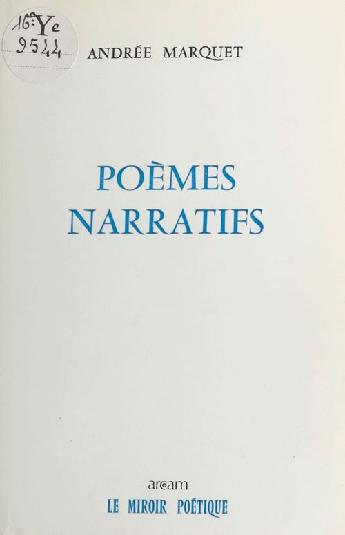 ebook cover of Poèmes narratifs, by Andree Marquet