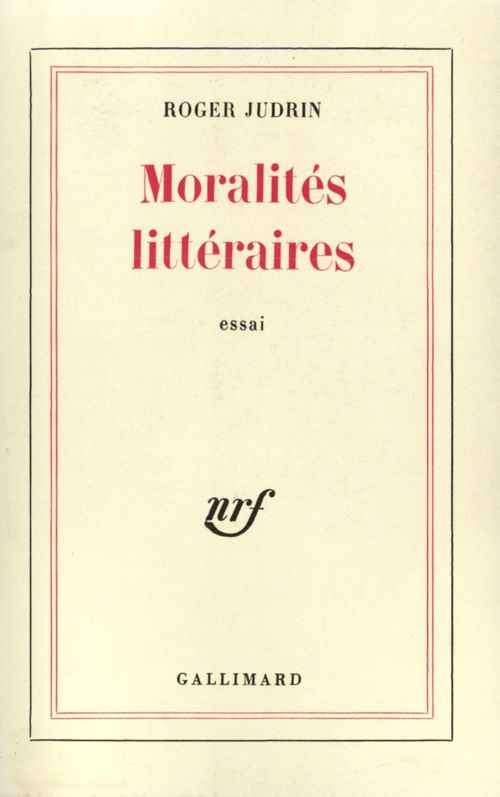 ebook cover of Moralités littéraires, by Roger Judrin