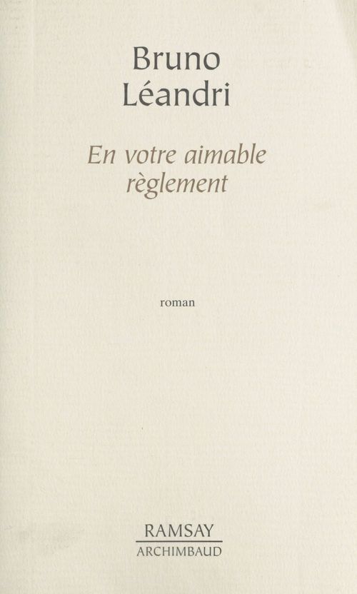 Couverture ebook de En votre aimable règlement, de Bruno Léandri