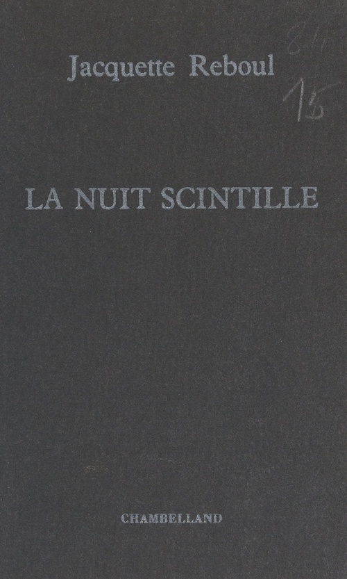 ebook cover of La nuit scintille, by Jacquette Reboul