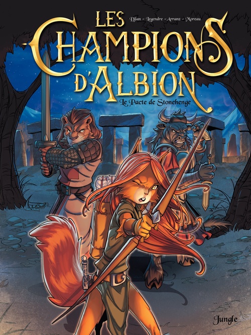 Couverture ebook de Les Champions d'Albion - Tome 1 - Le pacte de Stonehenge, de Jean-Blaise Djian, Nathaniel Legendre, Nacho Arranz estévez