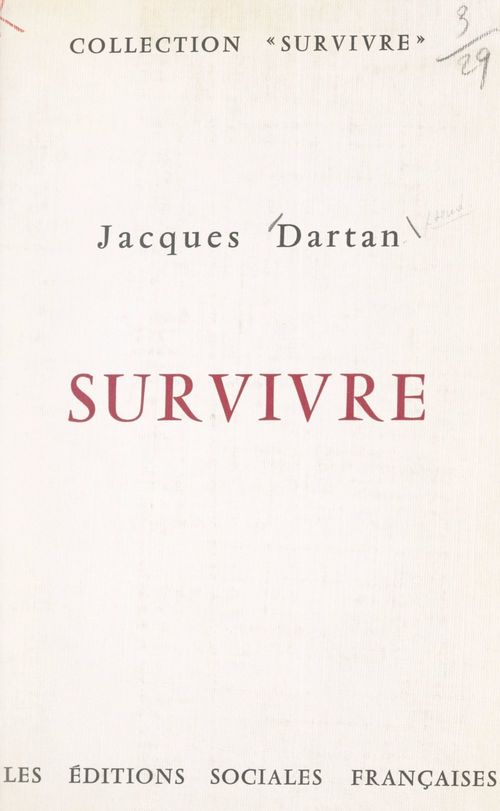 ebook cover of Survivre, by Jacques Dartan