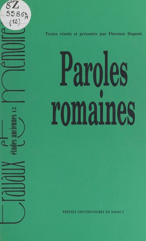 Couverture ebook de Paroles romaines, de Collectif