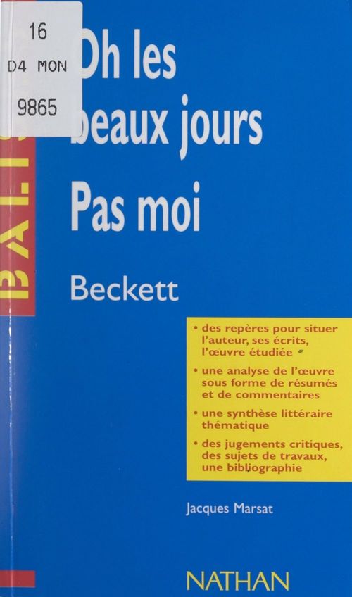 Couverture ebook de Oh les beaux jours. Pas moi, de Jacques Marsat
