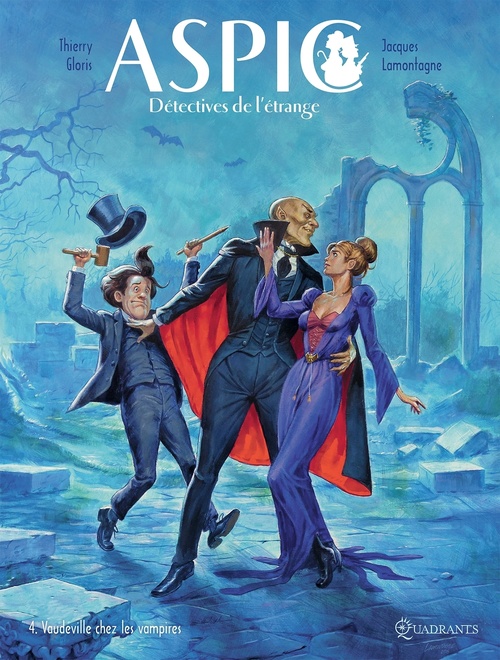 Couverture ebook de Aspic, détectives de l'étrange T04 - Vaudeville chez les vampires, de Thierry Gloris