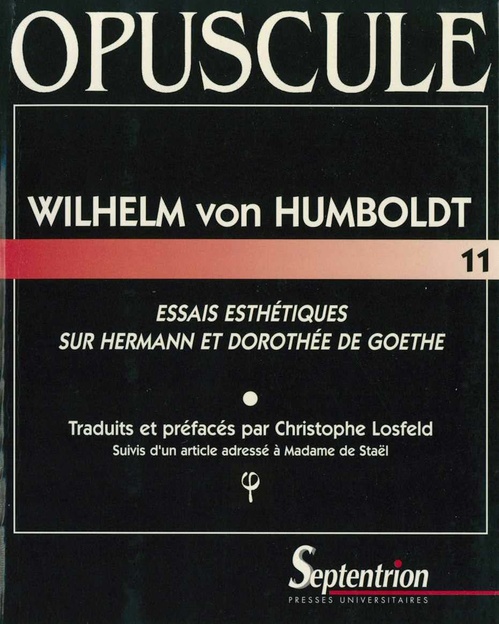 Couverture ebook de Essais esthétiques sur Hermann et Dorothée de Goethe, de Wilhem Von Humboldt