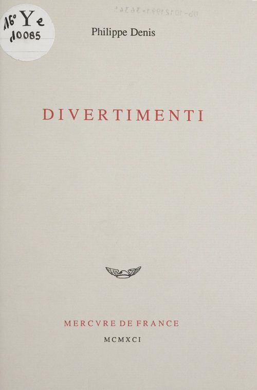 ebook cover of Divertimenti, by Philippe Denis