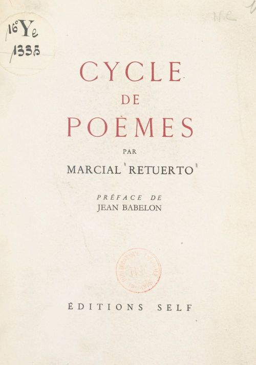 ebook cover of Cycle de poèmes, by Marcial Retuerto